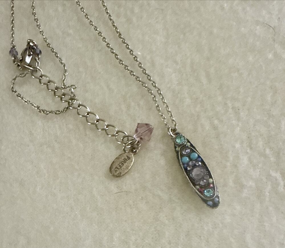 Firefly Multicolor Swarovski Crystal Oval Pendant Necklace